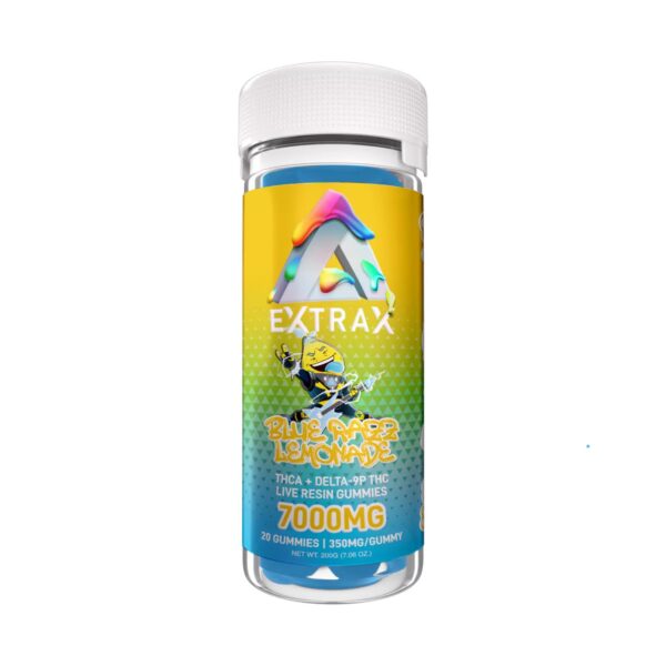 Delta Extrax Adios Blend Gummies Blue Razz Lemonade 7000mg 20ct