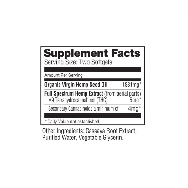 NuLeaf Naturals Full Spectrum Delta 9 Softgels 150mg 60ct Supplement Facts