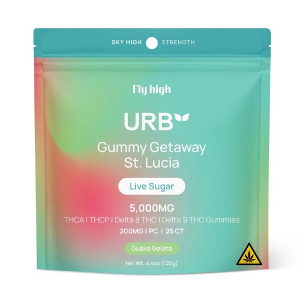 Urb Live Sugar Gummies Guava Gelato 5000mg 25ct