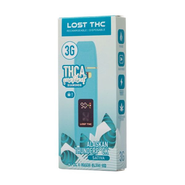 Lost THC V4 THCA Melted Diamonds Disposable Alaskan Thunder F*ck 3g